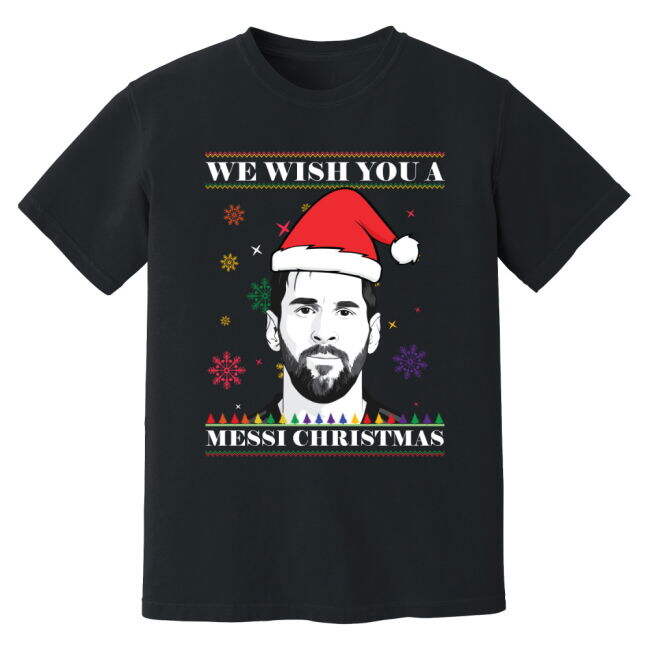 Cup Lionel Messi Christmas T-Shirt (Black) Jersey Quality