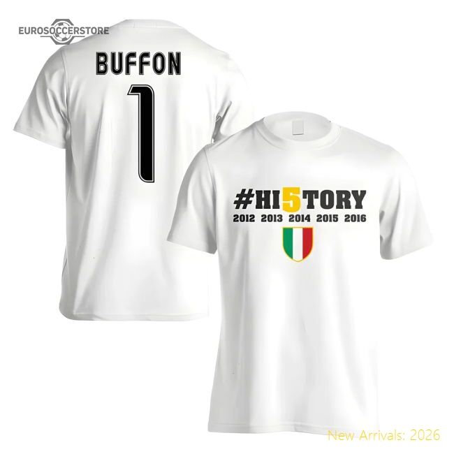 Outstanding Old Lady History Winners Fan T-shirt (buffon 1) - White