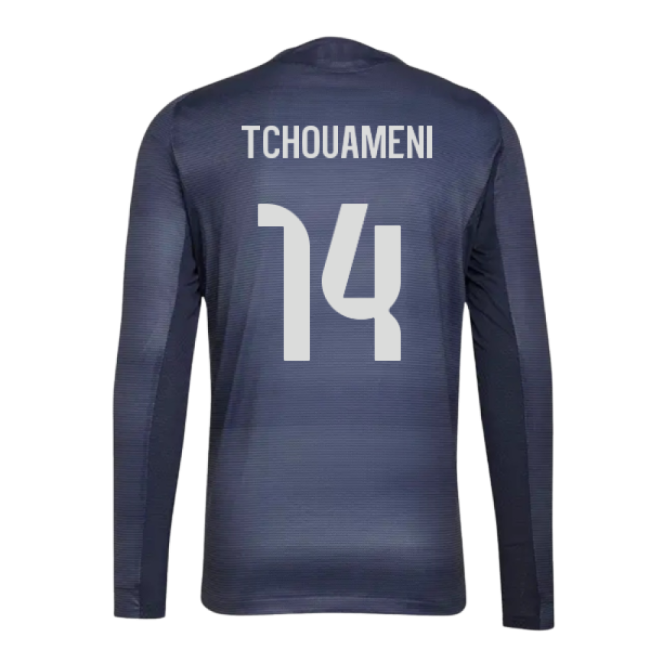 2025-2026 Real Madrid Long Sleeve Second Jersey (tchouameni 14)
