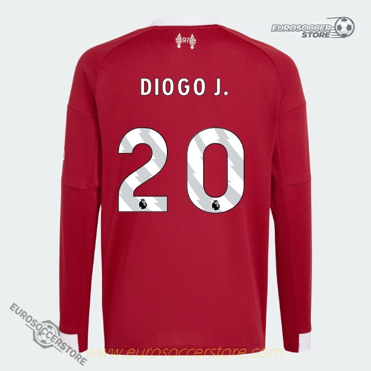 DIOGO J.'s 2025-26 Liverpool Home Long Sleeve Football Jersey, Version 25