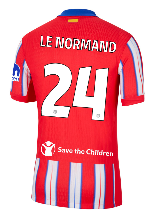 Atletico Madrid 24-25 Champions League Home Jersey Featuring LE NORMAND
