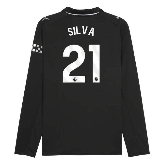 2025-2026 Man City Long Sleeve Away Shirt (Silva 21) - high quality
