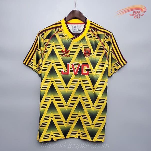Arsenal 91-93 Away Yellow Football Kit