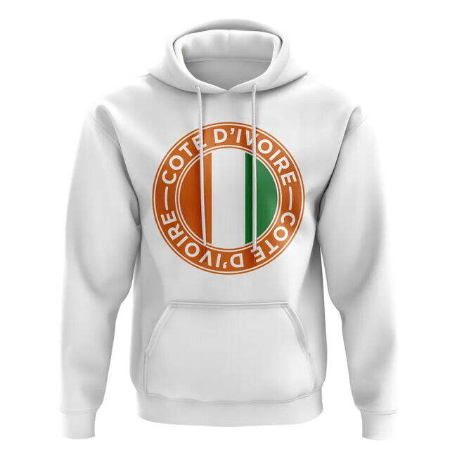 Pro-Grade Côte D’Ivoire Football Badge Hoodie (White) Climate-Control
