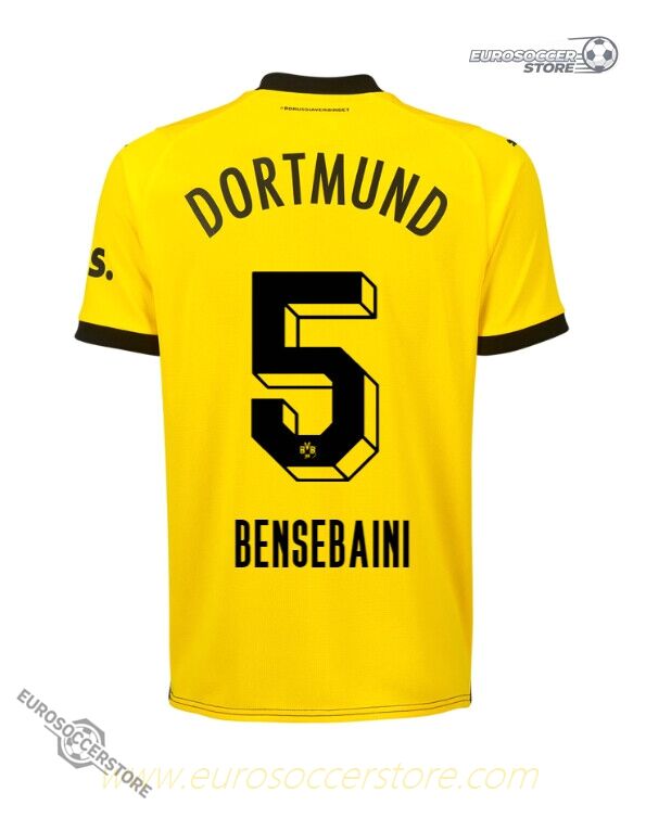 Borussia Dortmund Bensebaini 5 Home Jersey for the 23-24 Season