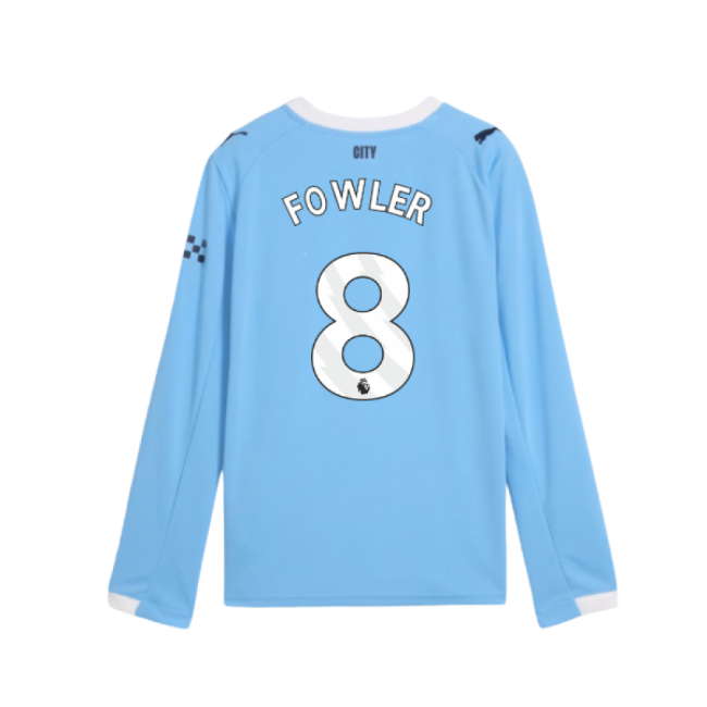 2025-2026 Man City Long Sleeve Home Jersey (Kids) (Fowler 8)