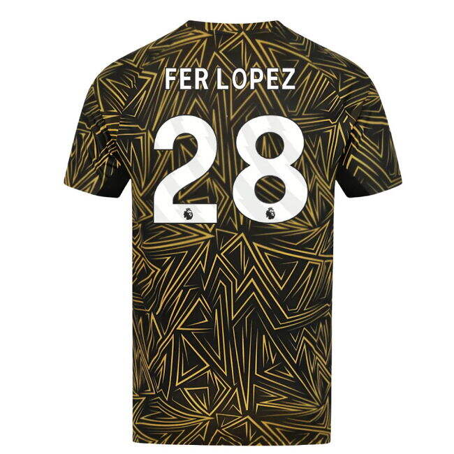 2025-2026 Wolves Home Pre-Match Shirt (Black) (Fer Lopez 28)
