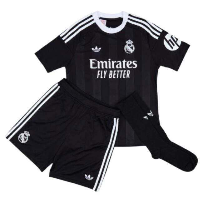 2025-2026 Real Madrid Third Goalkeeper Youth Kit (Black) (Your Name)