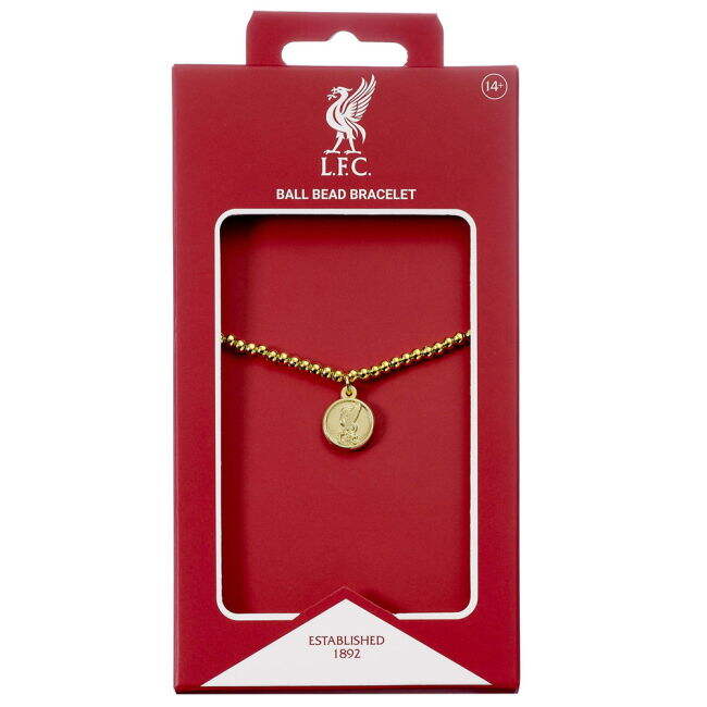 Liverpool FC Gold Finish Bead Bracelet - fan gear