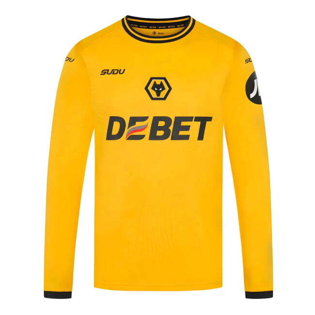 Discounted 2024-2025 Wolves Long Sleeve Home Shirt Premium Quality Jersey
