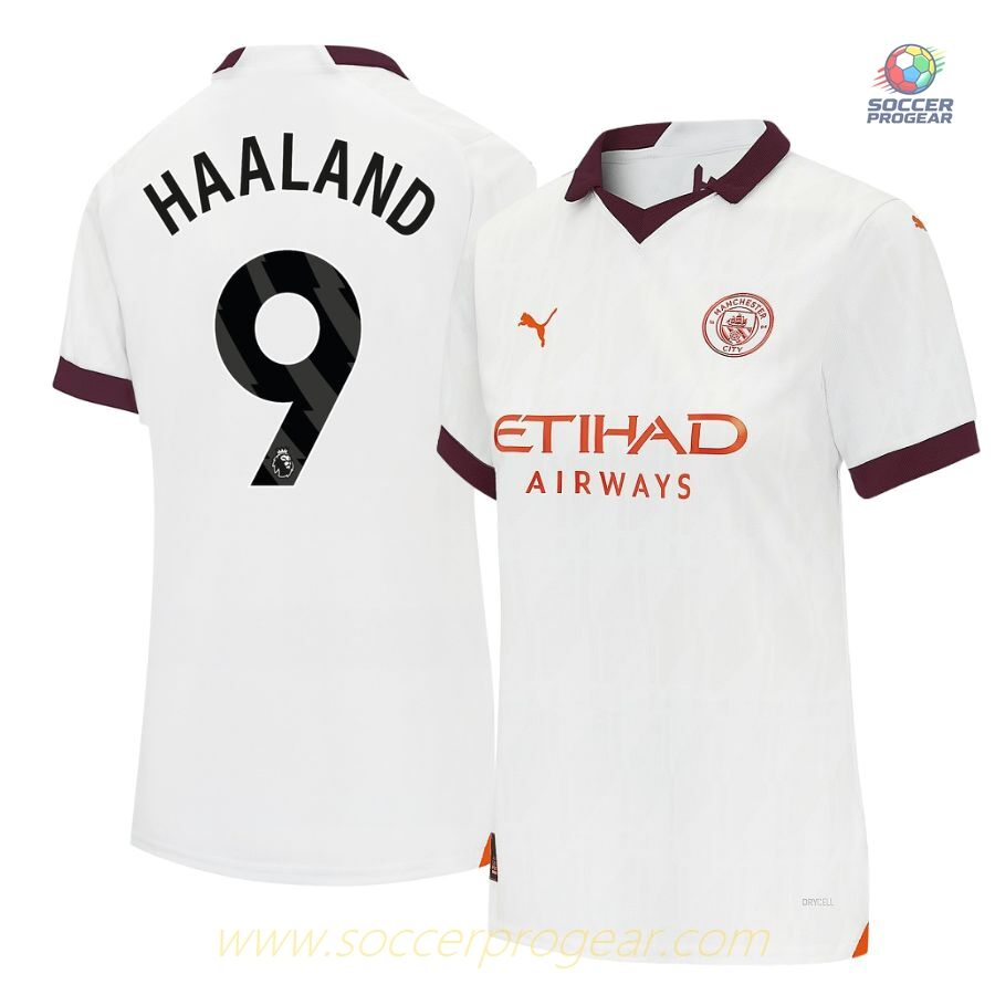 Manchester City Away Team Jersey 2023 2024 Women's Haaland