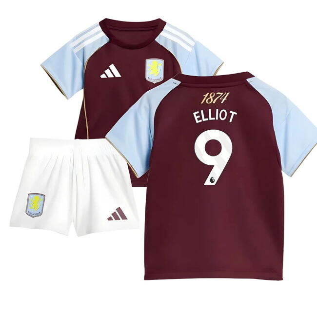 Aston Villa Certified 2025-2026 Aston Villa Home Baby Kit (Elliot 9)