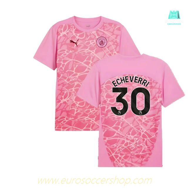 2024-2025 Man City Pre-Match Shirt (Pink) (Echeverri 30)