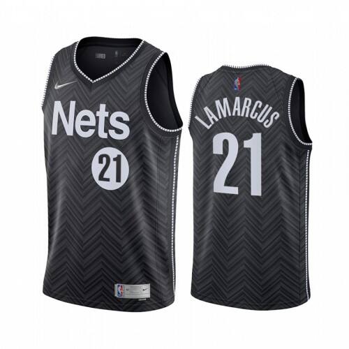 Brooklyn Brooklyn Nets #21 LaMarcus Aldridge Black Womens NBA Swingman 2020-21 Earned Edition Jersey Womens