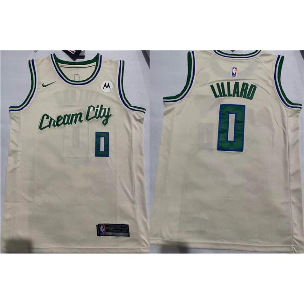 Performance Cost-Effective Men's Bucks #0 Damian None Basketball Jersey