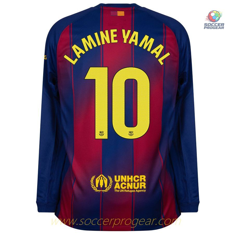 Barca Home Football Team Jersey 2025-2026 Season Lamine Yamal Long-Sleeve