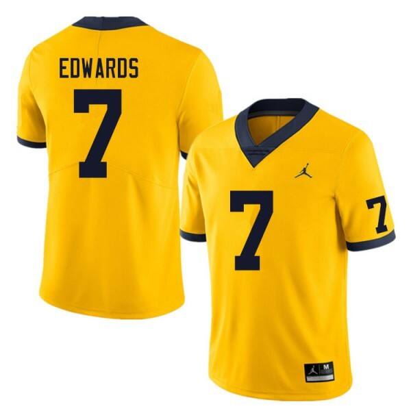 Men College Football Power #7 Yellow Men White Durable Jersey