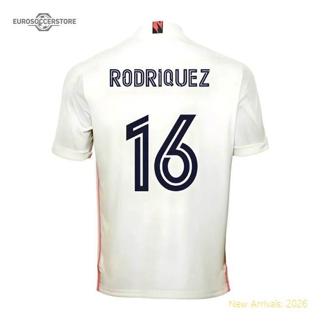 2020-2021 Real Madrid Adidas Home Football Shirt (rodriguez 16)