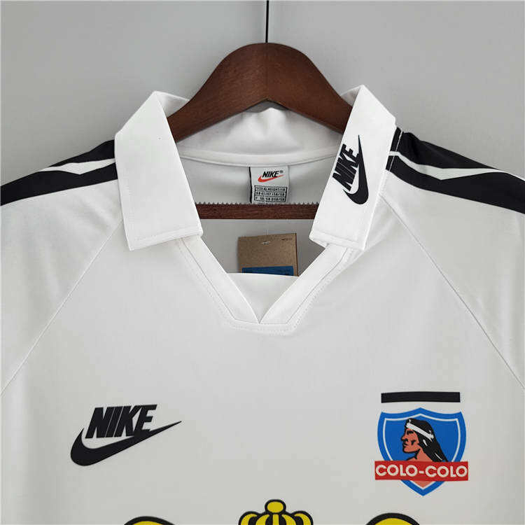 Colo-Colo Retro Soccer Jersey 1995 Home Long Sleeve Football Shirt -