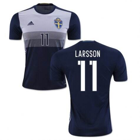 Sweden Away 2016 Larsson 11 Soccer Jersey Shirt - Official Replica