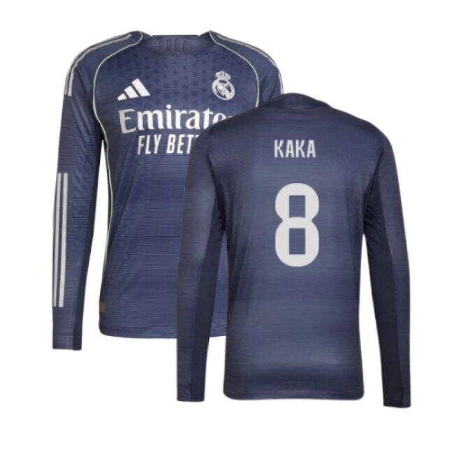 2025-2026 Real Madrid Long Sleeve Away Shirt (Kaka 8)
