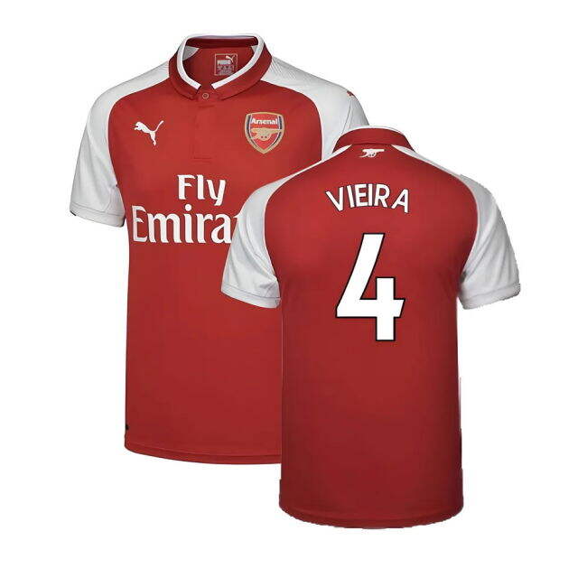 Arsenal 17/18 Home Football Shirt Adult Size XS ((Excellent) XS) (Vieira 4)