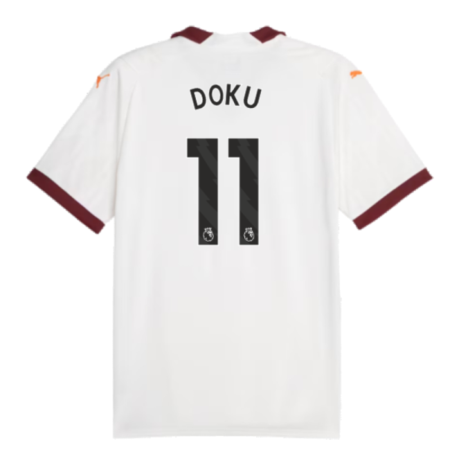 match worn 2023-2024 Man City Away Shirt (Doku 11)