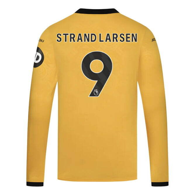 2025-2026 Wolves Long Sleeve Home Shirt (Strand Larsen 9)