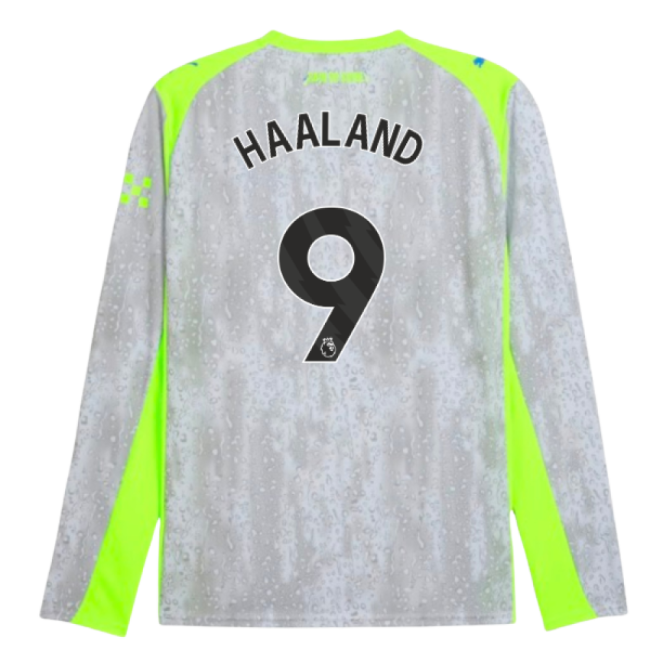2025-2026 Man City Long Sleeve Third Shirt (Haaland 9) - fan gear