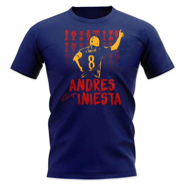 Andres Iniesta Trophy Count T-Shirt (Navy)