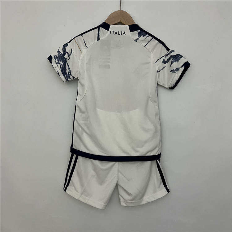 Kids Italy 2023 Away White Soccer Kit ShirtShorts - Official Replica