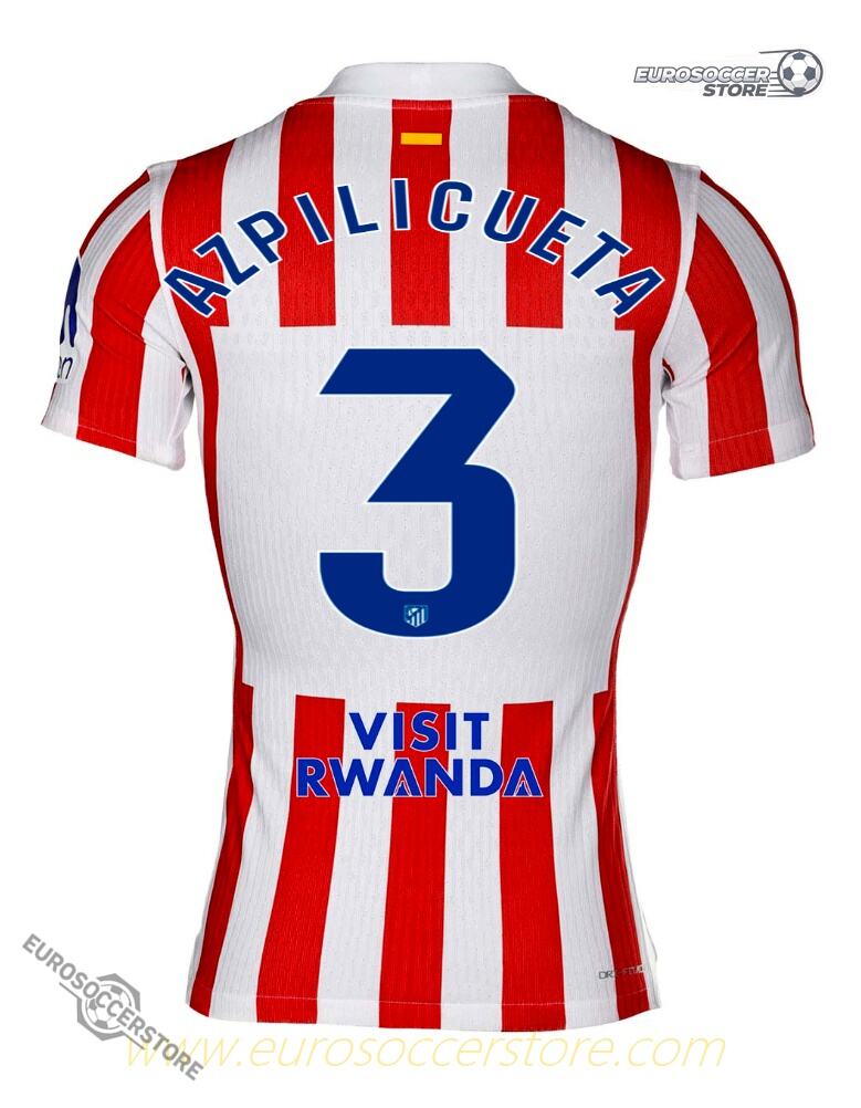 Atletico Madrid's 25-26 Home Jersey, featuring AZPILICUETA with the number 3.