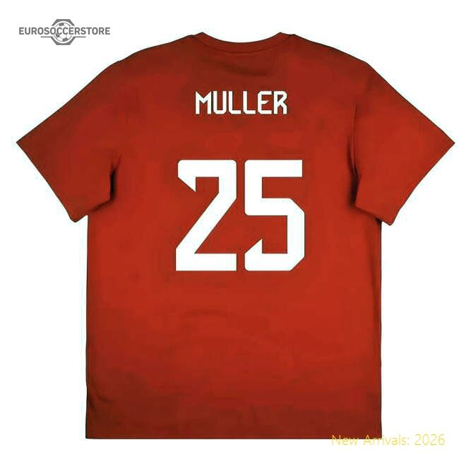 2025-2026 Bayern Munich Seasonal Graphic Tee (red) (muller 25)