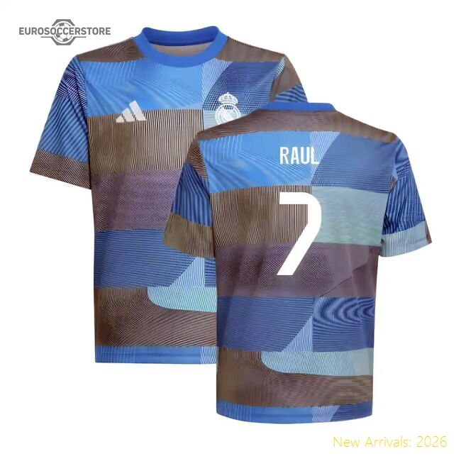 2025-2026 Real Madrid Pre-match Shirt (blue) - Kids (raul 7)