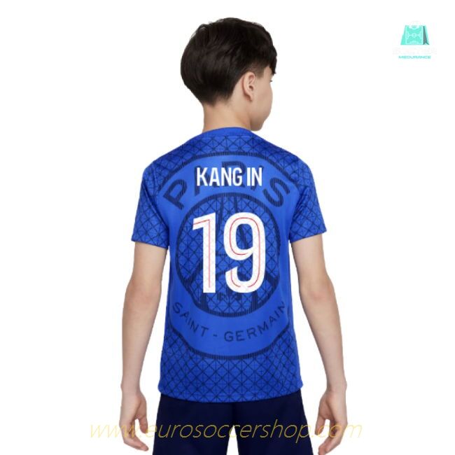 2025-2026 PSG Academy Pro Home Pre Match Shirt (Royal) - Kids (Kang In 19)