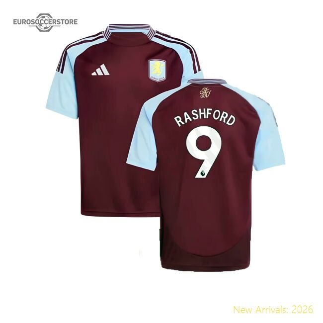 Authentic 2024-2025 Aston Villa Home Shirt (kids) (rashford 9)