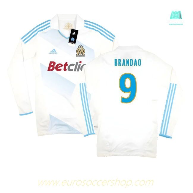 Marseille 2011-12 Player Spec Long Sleeve Home Shirt ((Excellent) L) (Brandao 9)
