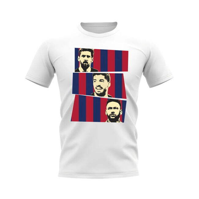 Messi Suarez Neymar MSN Barcelona Trio T-Shirt (White)