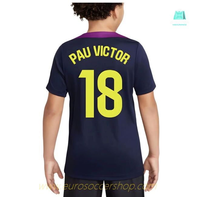 2025-2026 Barcelona Strike Training Shirt (Purple) - Kids (Pau Victor 18)