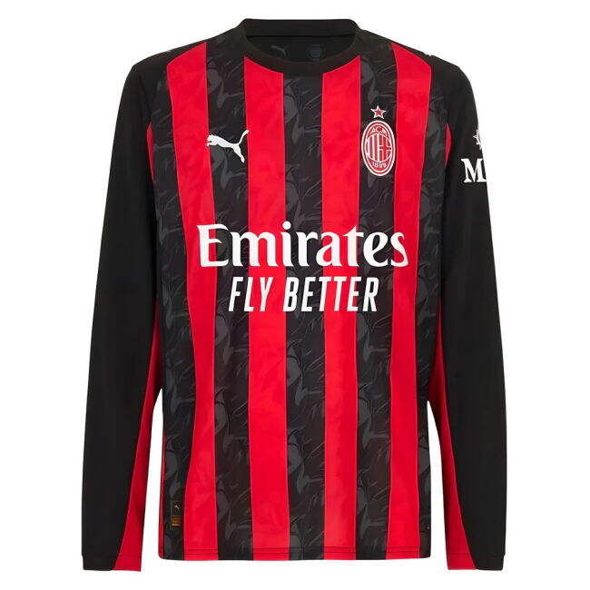 Licensed 2025-2026 AC Milan Italian Home Uniform