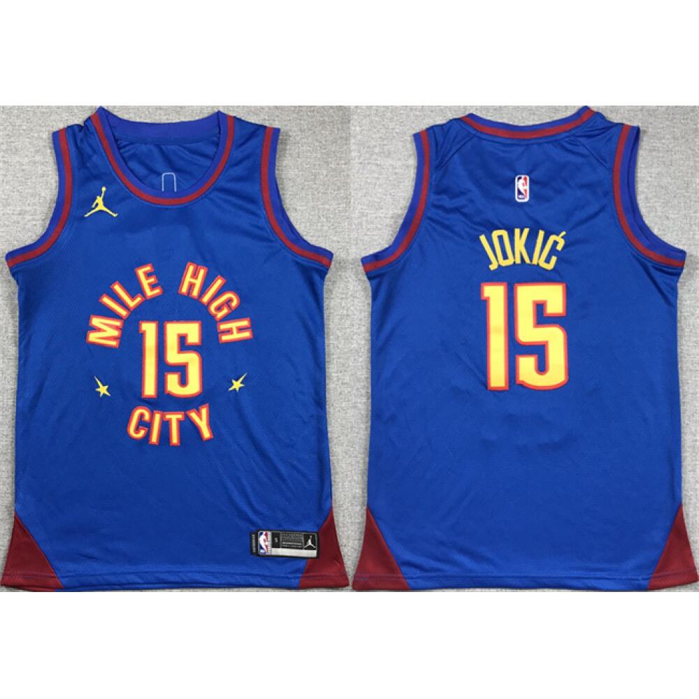 Classic Denver Nuggets Nikola Jokic15 Blue Jersey - - Game Day Essential