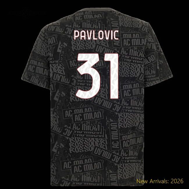 Performance 2025-2026 Ac Milan Ftblculture Tee Aop (Black) (Pavlovic