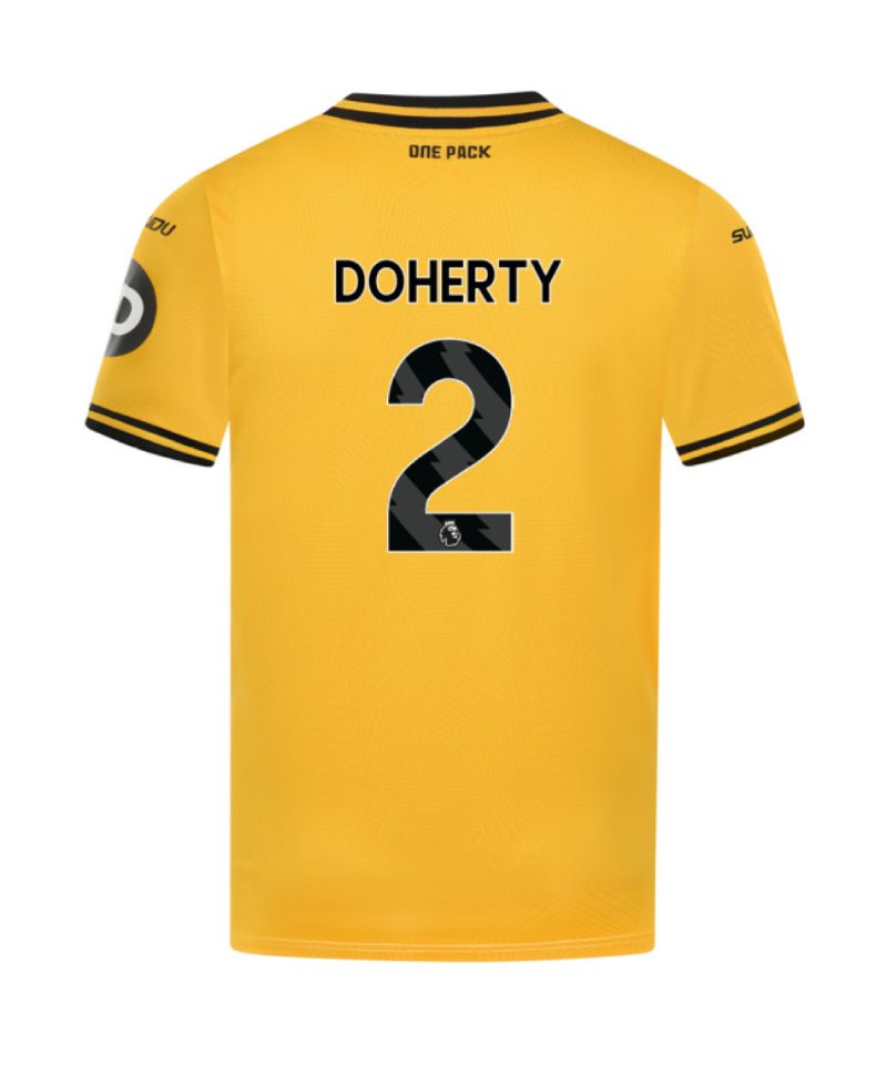 24-25 Season Wolverhampton Wanderers Home Jersey with DOHERTY 2 Printing