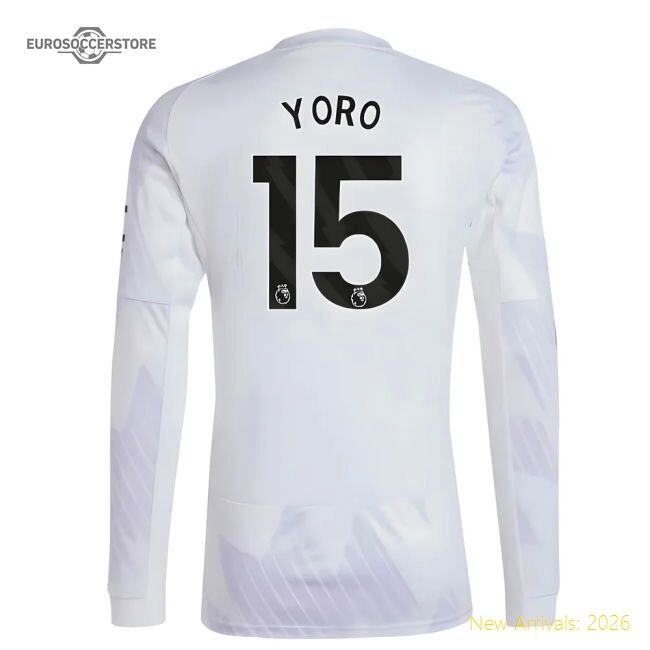 Authentic 2025-2026 Man Utd Long Sleeve Away Shirt (yoro 15)