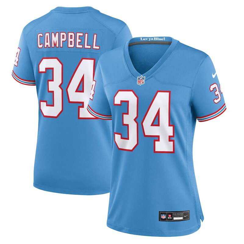 None Earl Campbell Tennessee Titans Retro Replica Jersey Game Day Wear