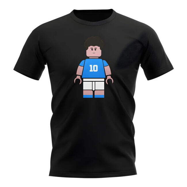 Diego Maradona Napoli Brick Footballer T-Shirt (Black)