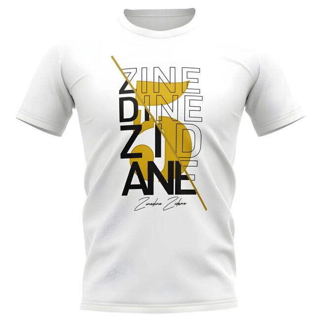 Zinedine Zidane Real Madrid Graphic Signature T-Shirt (White)