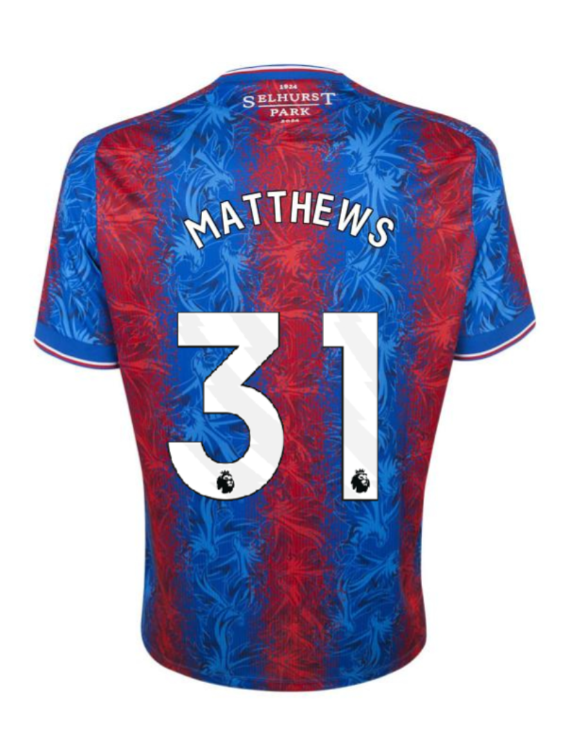 Crystal Palace FA Cup Final MATTHEWS 31 Football Jersey for the 24-25 Season