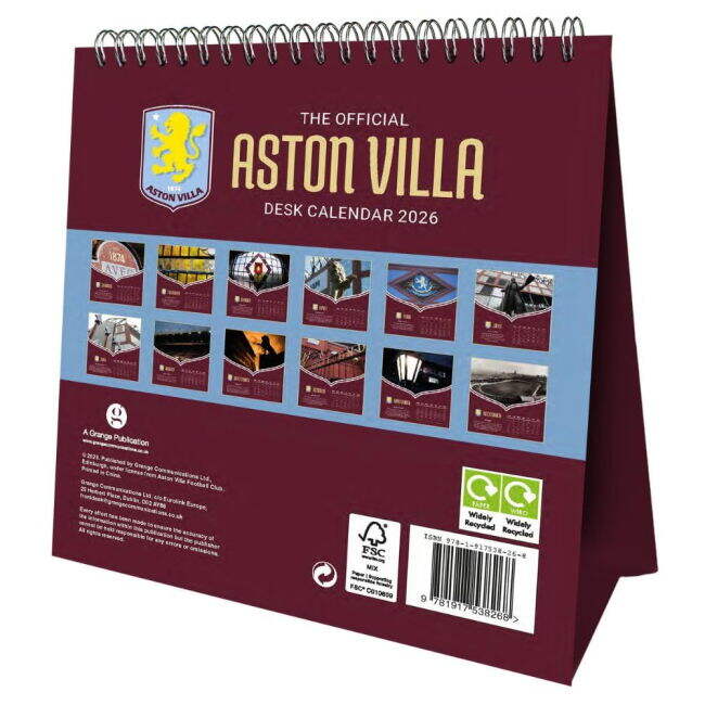 Latest Aston Villa Home Football Shirt 2025-2026 (Calendar 2026)