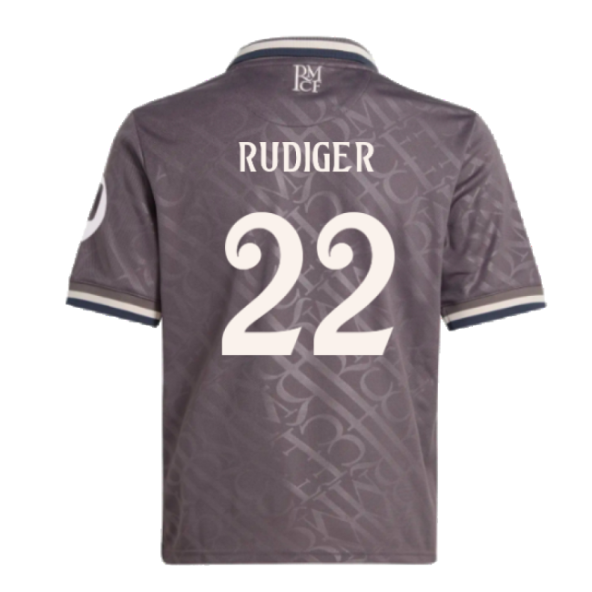 2024-2025 Genuina Camiseta Real Madrid Tercer - Juvenil Con Rudiger 22